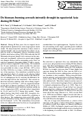 Cover page: Do biomass burning aerosols intensify drought in equatorial Asia during El Niño?