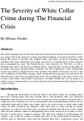 Cover page: The Severity of White Collar Crime during the Financial Crisis