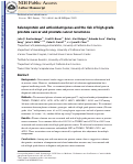 Cover page: Selenoprotein and antioxidant genes and the risk of high‐grade prostate cancer and prostate cancer recurrence