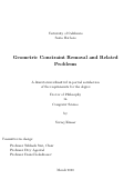 Cover page: Geometric Constraint Removal and Related Problems