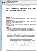 Cover page: Popular Opinion Leader intervention for HIV stigma reduction in health care settings.