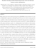 Cover page: Machine-learning-assisted high-temperature reservoir thermal energy storage optimization