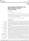 Cover page: Actionability and Simulation: No Representation without Communication