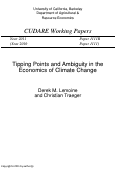 Cover page: Tipping points and ambiguity in the economics of climate change