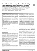 Cover page: Minimal Residual Disease using a Plasma-Only Circulating Tumor DNA Assay to Predict Recurrence of Metastatic Colorectal Cancer Following Curative Intent Treatment.