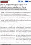 Cover page: Impact of Intermittent Preventive Treatment During Pregnancy on Plasmodium falciparum Drug Resistance-Mediating Polymorphisms in Uganda.