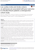 Cover page: Low cardiac index and stroke volume on admission are associated with poor outcome in critically ill burn patients: a retrospective cohort study