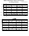 Cover page of Millie's Math House Theme and Variations for String Orchestra