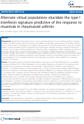 Cover page: Alternate virtual populations elucidate the type I interferon signature predictive of the response to rituximab in rheumatoid arthritis