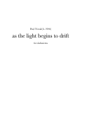 Cover page: as the light begins to drift