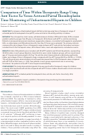 Cover page: Comparison of Time Within Therapeutic Range Using Anti-Factor Xa Versus Activated Partial Thromboplastin Time Monitoring of Unfractionated Heparin in Children.