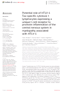 Cover page: Potential role of HTLV-1 Tax-specific cytotoxic t lymphocytes expressing a unique t-cell receptor to promote inflammation of the central nervous system in myelopathy associated with HTLV-1.