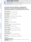 Cover page: Development and content validation of the Multifactoral assessment of perceived social support (MAPSS), a brief, patient-reported measure of social support for use in HIV care