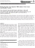 Cover page: Plasma Exosome Gene Signature Differentiates Colon Cancer from Healthy Controls.