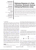 Cover page: Stationary Response of a Class of Nonlinear Stochastic Systems Undergoing Markovian Jumps