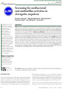 Cover page: Screening for antibacterial and antibiofilm activities in Astragalus angulosus