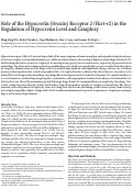 Cover page: Role of the Hypocretin (Orexin) Receptor 2 (Hcrt-r2) in the Regulation of Hypocretin Level and Cataplexy