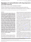 Cover page: Regulation of T cell proliferation with drug-responsive microRNA switches