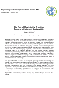Cover page: The Role of Music in the Transition Towards a Culture of Sustainability