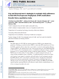 Cover page: Gay and Bisexual Men’s Strategies to Maintain Daily Adherence to Their HIV Pre-exposure Prophylaxis (PrEP) Medication: Results from a Qualitative Study
