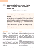 Cover page: Late-onset schizophrenia: do recent studies support categorizing LOS as a subtype of schizophrenia?