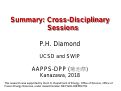 Cover page: Summary: Cross-disciplinary Sessions