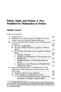 Cover page: Falsity, Fault, and Fiction: A New Standard for Defamation in Fiction