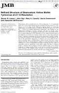 Cover page: Refined structure of desmodium yellow mottle tymovirus at 2.7 Å resolution11Edited by T. Richmond