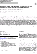 Cover page: Empowering study of breast cancer data with application of artificial intelligence technology: promises, challenges, and use cases