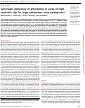 Cover page: Systematic deficiency of aftershocks in areas of high coseismic slip for large subduction zone earthquakes.