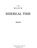 Cover page: Sidereal Time