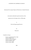 Cover page: Information processing for improved performance of optical networks