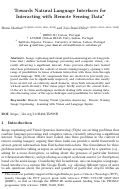 Cover page of Towards Natural Language Interfaces for Interacting with Remote Sensing Data