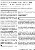 Cover page: A synthetic macromolecule for sentinel node detection: (99m)Tc-DTPA-mannosyl-dextran.