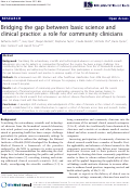 Cover page: Bridging the gap between basic science and clinical practice: a role for community clinicians