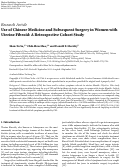 Cover page: Use of Chinese Medicine and Subsequent Surgery in Women with Uterine Fibroid: A Retrospective Cohort Study