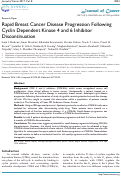 Cover page: Rapid Breast Cancer Disease Progression Following Cyclin Dependent Kinase 4 and 6 Inhibitor Discontinuation