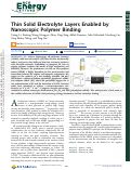 Cover page: Thin Solid Electrolyte Layers Enabled by Nanoscopic Polymer Binding