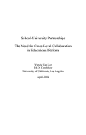 Cover page: The Need for Cross-Level Collaboration in Educational Reform