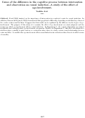 Cover page: Cause of the difference in the cognitive process between intervention and observation on causal induction -A study of the effect of ego-involvement-