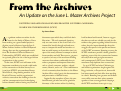 Cover page: From the Archives: An Update on the June L. Mazer Archives Project