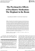 Cover page: The psychoactive effects of psychiatric medication: the elephant in the room.