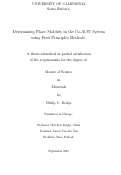 Cover page: Determining Phase Stability in the Co-Al-W System using First Principles Methods