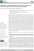 Cover page: Alterations of Amphetamine Reward by Prior Nicotine and Alcohol Treatment: The Role of Age and Dopamine