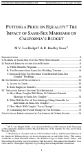 Cover page: Putting a Price on Equality? The Impact of Same-Sex Marriage on California's Budget