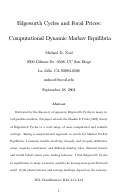 Cover page: Edgeworth Cycles and Focal Prices: Computational Dynamic Markov Equilibria