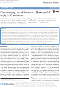 Cover page: Commentary: sex difference differences? A reply to Constantino
