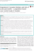 Cover page: Angiotensin II receptor blockers and risk of acute pancreatitis - a population based case-control study in Sweden.