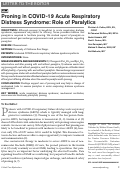 Cover page: Proning in COVID-19 Acute Respiratory Distress Syndrome: Role of Paralytics