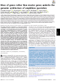 Cover page: Mass of genes rather than master genes underlie the genomic architecture of amphibian speciation